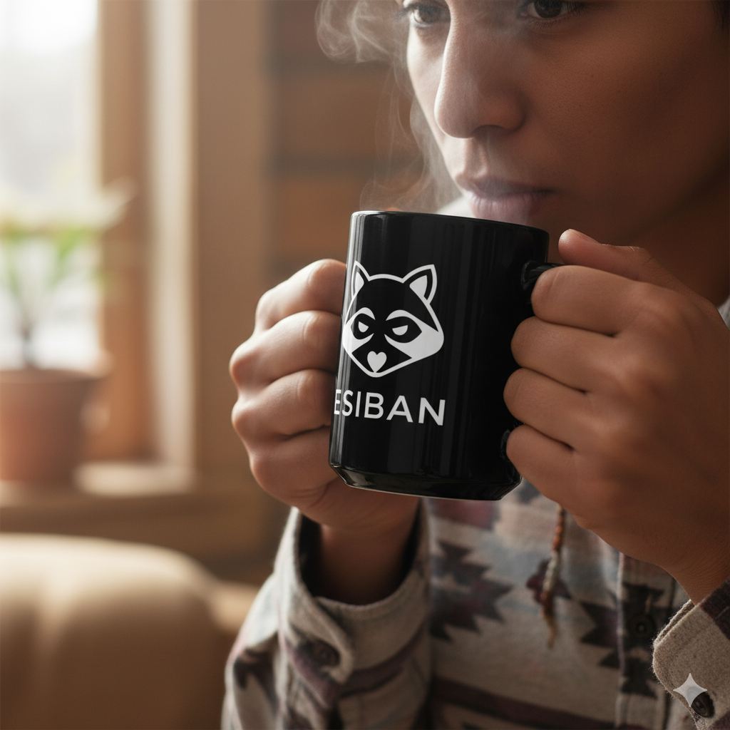 ESIBAN Logo 15oz Black Coffee Mug
